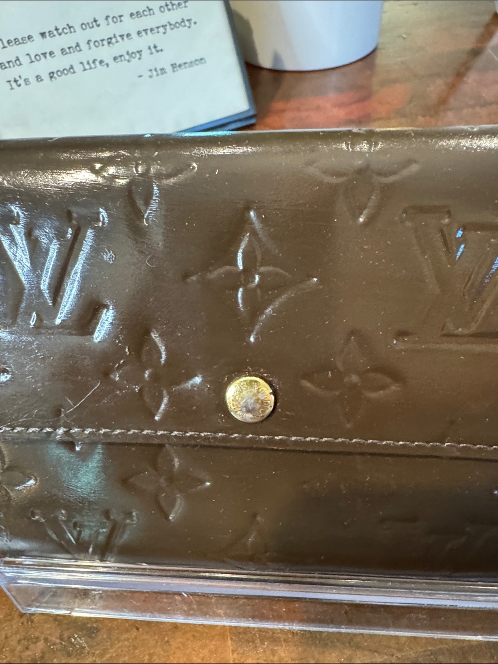 Louis Vuitton Brown Vernis Patent Leather Continental Wallet - Picture 3 of 12